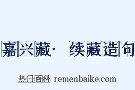 嘉兴藏·续藏造句是什么意思的图片